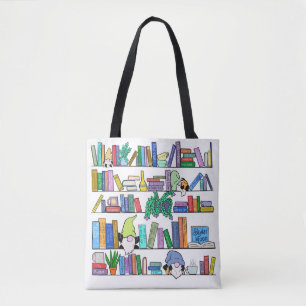 Gnomen en Boek Lover Canvas tas