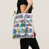 Gnomen en Boek Lover Canvas tas (Dichtbij)