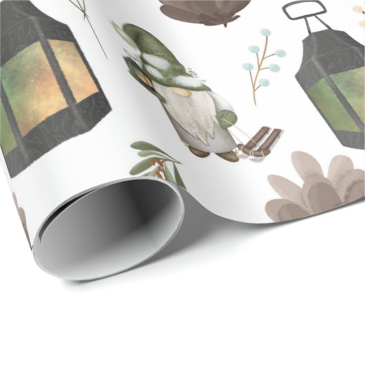 Gnomen en lampen cadeaupapier (Rol Hoek)