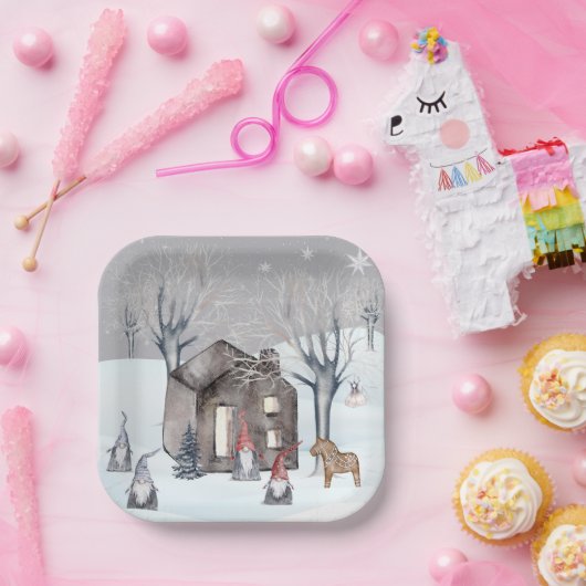 Gnomen en Trees Papieren Bordje (Feest)