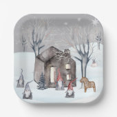 Gnomen en Trees Papieren Bordje (Voorkant)