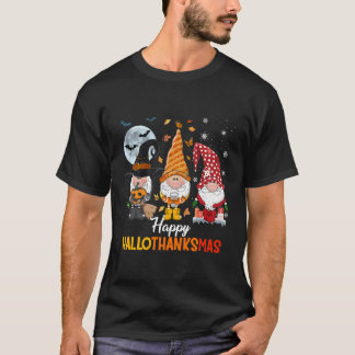 Gnomen Halloween Vrolijk Gelukkig Hallothankmas T-shirt