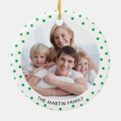 Gnomen HET JAAR DAT WE HEBBEN GEVESTIGD Foto groen Keramisch Ornament (Achterkant)