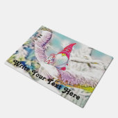 Gnomen in de sneeuw waterverf schilderij deurmat (Schuin)