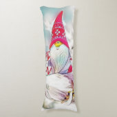 Gnomen in de sneeuw waterverf schilderij lichaamskussen (Voorkant Verticaal)