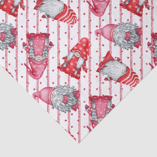 Gnomen in Kerstmis rood Tissuepapier (Detail)