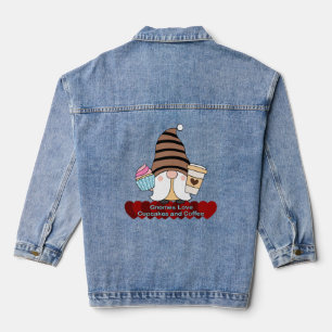 Gnomen Liefde Cupcakes En Koffie Vrouwen Denim Jacket