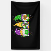 Gnomen Mardi Gras Gnome Fleur De Lis Fat Dinsdag Spandoek (Verticaal)