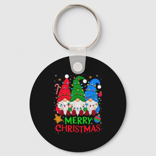 Gnomen Merry Christmas Matching Sleutelhanger (Voorkant)