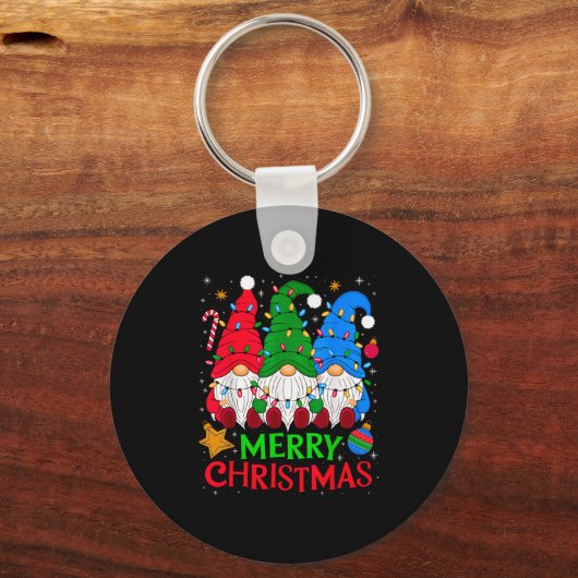Gnomen Merry Christmas Matching Sleutelhanger (Voorkant)