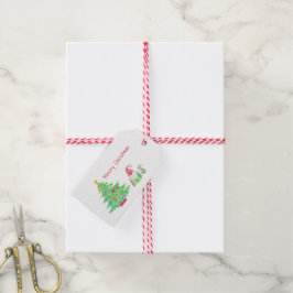 Gnomen onder de kerstboom cadeau Labels Cadeaulabel