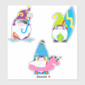 Gnomen op de zomervakantie sticker (Vel)
