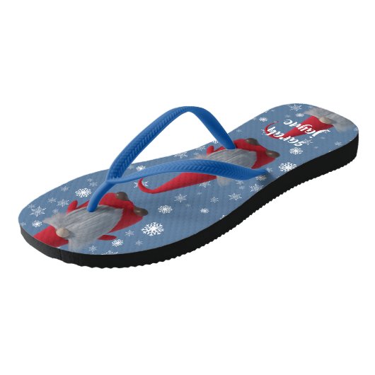 Gnomen Patroon Kerstmis in juli Gepersonaliseerd Teenslippers (Schuin)