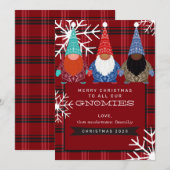 Gnomen Pset Snowflake Illustratie Kerstmis Kaart (Voorkant / Achterkant)