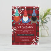 Gnomen Pset Snowflake Illustratie Kerstmis Kaart (Staand voorkant)