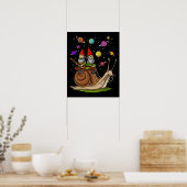 Gnomen Riding Snail Poster (Keuken)