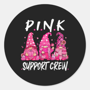 Gnomen Support Squad Breast Cancer Awareness Mont Ronde Sticker