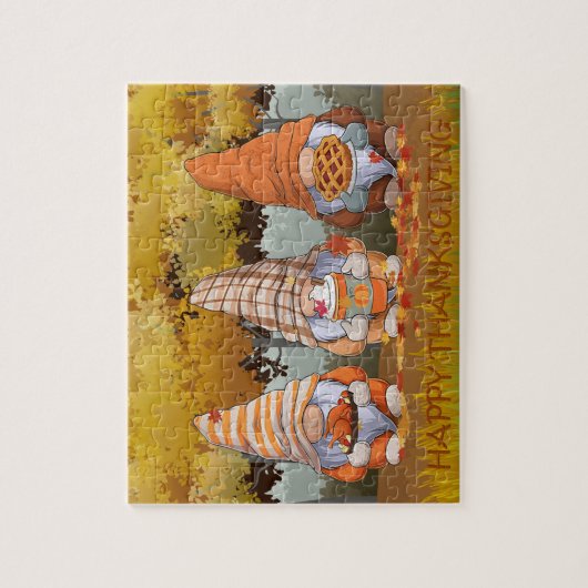 Gnomen Thanksgiving Puzzle Legpuzzel (Verticaal)