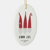 Gnomen voor kerstversiering keramisch ornament (Rechts)