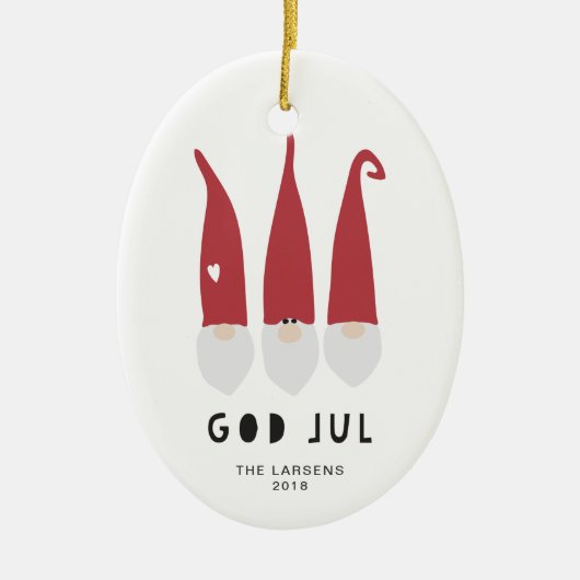 Gnomen voor kerstversiering keramisch ornament (Voorkant)