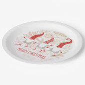 Gnomen Vrolijk kerstfeest Papieren Bordje (Gekanteld)