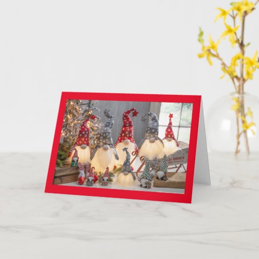 GNOMEN ZEGGEN **LATEN WE DE FEESTDAGEN DELEN** KAART (Gele Bloem)