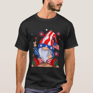 Gnomes 4th of July Patriottische Gnoom Grappig Ame T-shirt