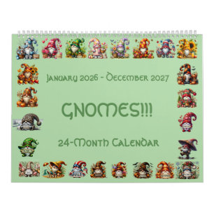 Gnomes à Chapeaux 2026-2027 Calendrier 24 Mois