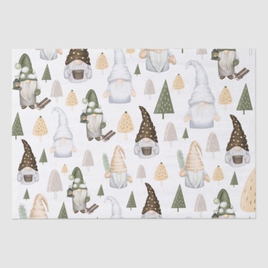 Gnomes Bos Wit Tissuepapier (Voorkant)
