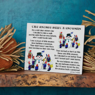 GNOMES BOUILD SNOWMAN FOTOPLAAT