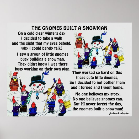 GNOMES BOUILD SNOWMAN POSTER (Voorkant)