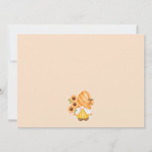 Gnomes d'automne Thanksgiving Invitation (Dos)