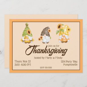 Gnomes d'automne Thanksgiving Invitation