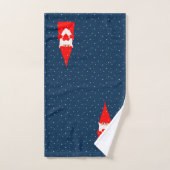 Gnomes de Noël avec le coeur sur la serviette de b (Serviette à main)