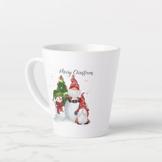 gnomes de Noël Fête Latte Mug (Angle gauche)