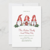 Gnomes de Noël mignons, invitations de fêtes de va (Devant)