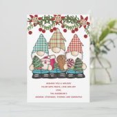 Gnomes de Noël Rouge Vert Carte de Noël (Debout devant)