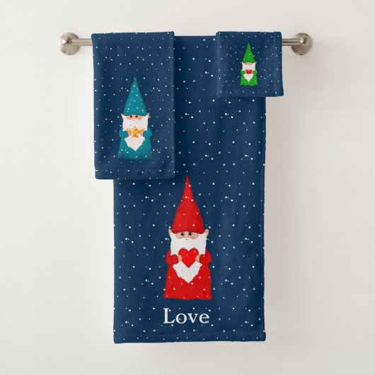 Gnomes de Noël sur fond bleu (En situation)