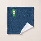 Gnomes de Noël sur fond bleu (Gant de toilette)