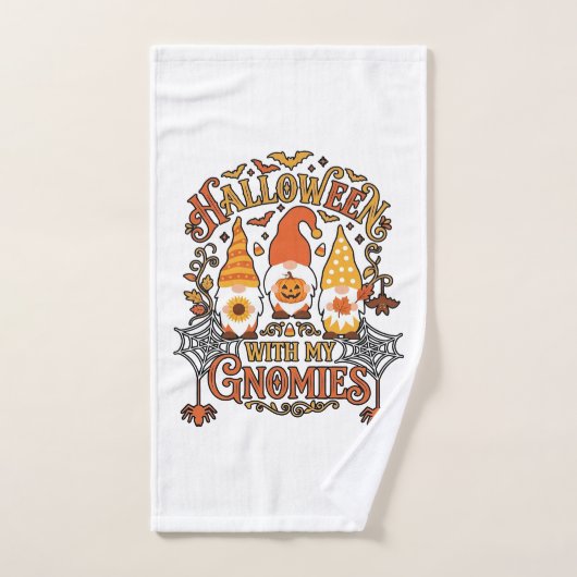 Gnomes d'Halloween Citrouille Toile d'Araignée Cha (Serviette à main)