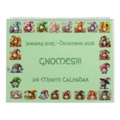 Gnomes en Casquette 2025-2026 Calendrier 24 mois (Protection)