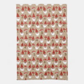 Gnomes et champignons Serviette de cuisine (Vertical)