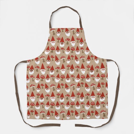 Gnomes et champignons Tout-en-un Imprimer Tablier (Recto)