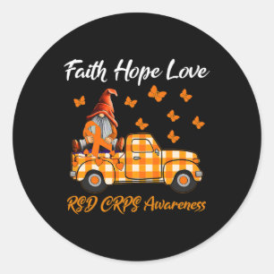 Gnomes Faith Hope Love RSD CRPS Awareness Ronde Sticker