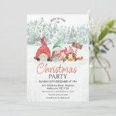 Gnomes Famille avec bébé Noël Fête Invitation (Debout devant)