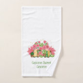 Gnomes Floraux Rose Vert Gnome Douce Gnome  (Serviette à main)