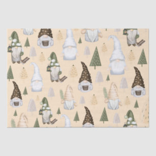 Gnomes Forest Beige Tissuepapier
