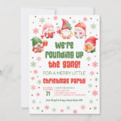 Gnomes Fun Holiday Christmas Party Uitnodiging (Voorkant)