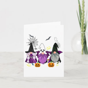 Gnomes Ghost Scary Gnome Herfst Pompoen Halloween Kaart