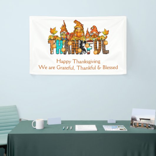 Gnomes Grateful Thankful Blessed Thanksgiving Spandoek (Beurs)